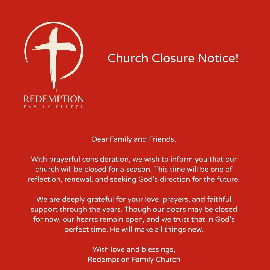 Church closed notice